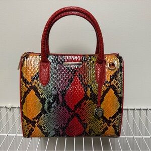 Brahmin Small Carline Red Dragon Experium Satchel with Wallet